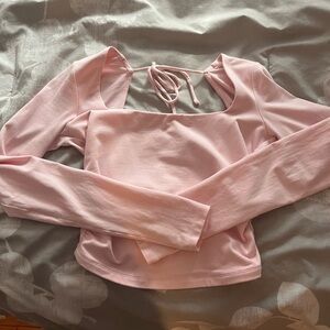 Garage Pink Long Sleeve Cut Out Blouse